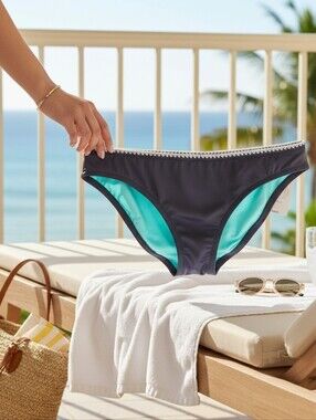 Shade & Shore Bikini Swimsuit Bottoms Sz L NWT Purple & White Beach Summer Sexy